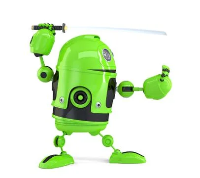 Cyber ninja. Technology concept. Isolated. Contains clipping path Stock Illustration