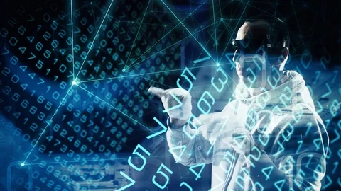 Cyber numbers cybercrime, computer algorithm coding Video stock 114157549