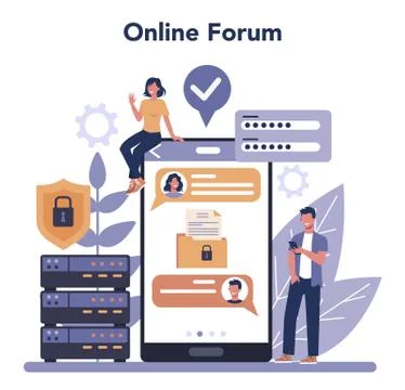 Cyber or web security online service or platform. Idea of digital Stock Illustration