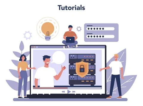 Cyber or web security online service or platform. Idea of digital Stock Illustration