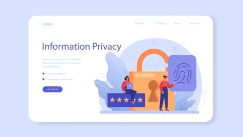 Cyber or web security specialist web banner or landing page 스톡 일러스트