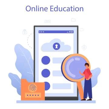 Cyber or web security specialist online service or platform. Idea 库存插图