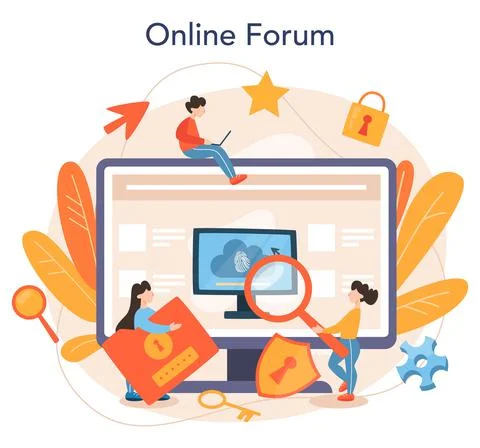 Cyber or web security specialist online service or platform イラスト素材