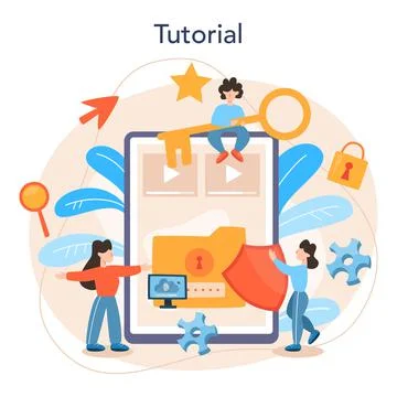 Cyber or web security specialist online service or platform Illustrazione stock