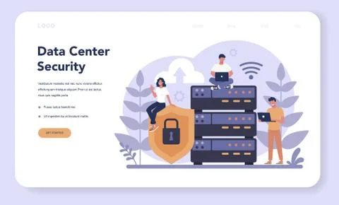 Cyber or web security web banner or landing page. Idea of digital Illustrazione stock