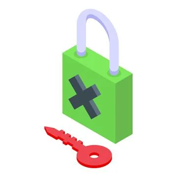 Cyber padlock icon isometric vector. Data security Stock Illustration