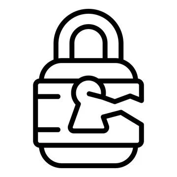 Cyber padlock icon outline vector. Stop fraud Stock Illustration