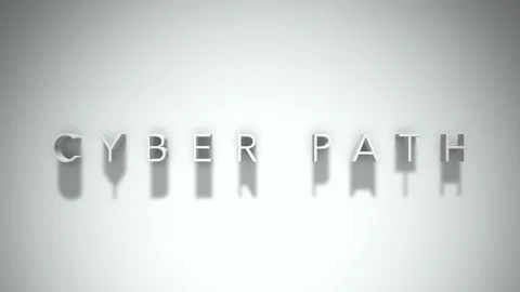 Cyber path 3D title animation with shadows on a white background 動画素材 297457540