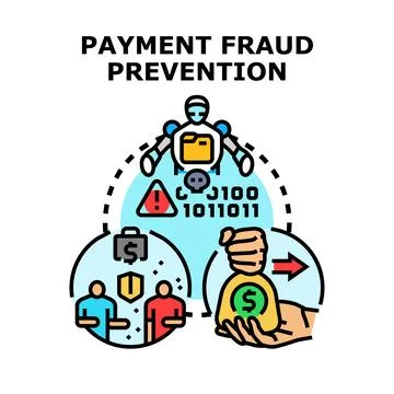 Cyber payment fraud prevention security system detecting financial crime Stock Illustration