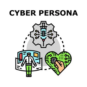 Cyber persona evolution concept vector illustration Stock-Illustration