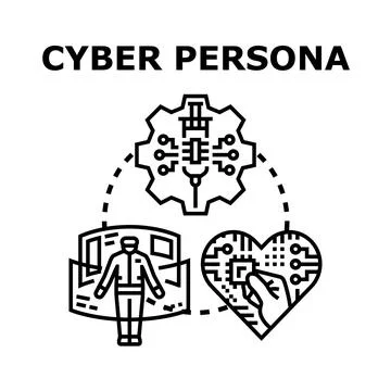 Cyber persona evolution concept vector illustration Stock Illustration