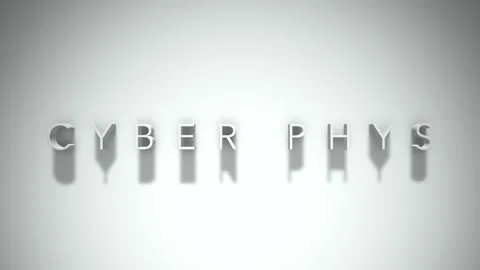 Cyber phys 3D title animation with shadows on a white background 動画素材 297514814