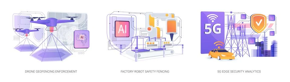 Cyber-Physical Security Insight abstract concept vector illustrations. Stockillustratie