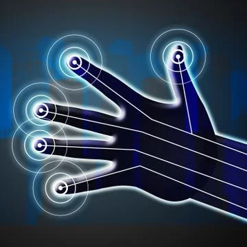 Cyber Physical Systems Bot Interaction 2d Illustration 스톡 일러스트