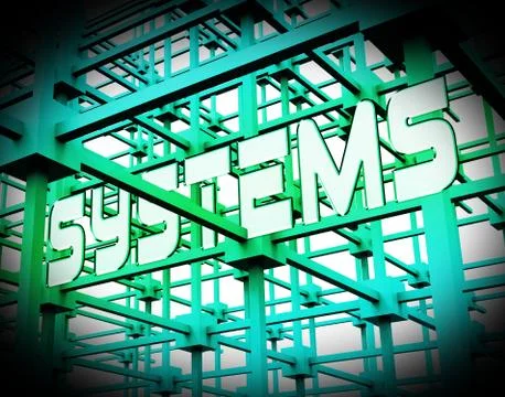 Cyber Physical Systems Bot Interaction 3d Rendering 스톡 일러스트