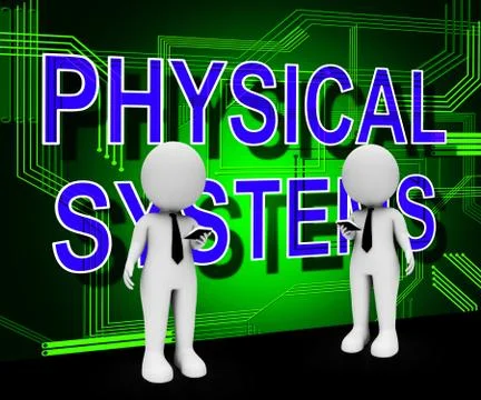 Cyber Physical Systems Bot Interaction 3d Illustration 스톡 일러스트