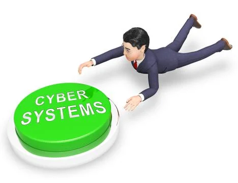 Cyber Physical Systems Bot Interaction 3d Illustration 스톡 일러스트