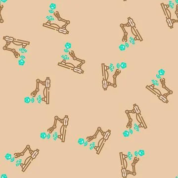Cyber physical systems industry 4 vector seamless pattern 库存插图