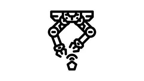 Cyber physical systems industry 5 line icon animation Stock Footage 326751448