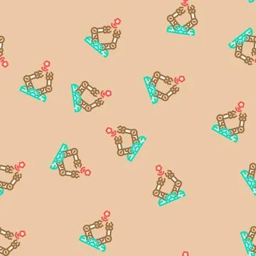 Cyber physical systems industry 5 vector seamless pattern Stock Illustration