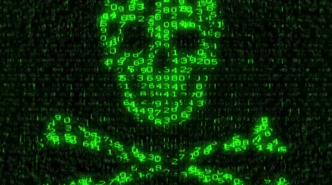 Cyber Piracy - Digital Data Code Matrix Video stock 39935339