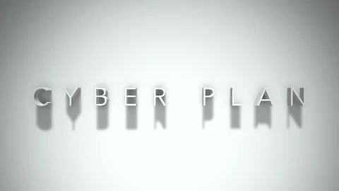 Cyber plan 3D title animation with shadows on a white background 動画素材 297457552