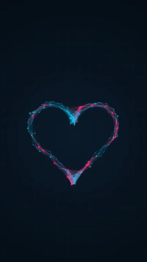 Cyber Plexus Heart Neural Connection AI Valentine 1 Loop Video stock 330733935