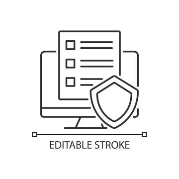 Cyber policy linear icon Stock Illustration
