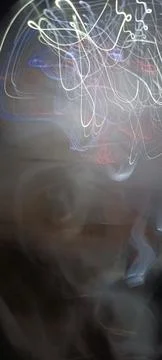 Cyber programming concept in blue theme for presentation abstract background Stock Photos