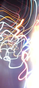 Cyber programming concept in blue theme for presentation abstract background Stock Photos