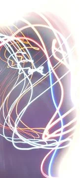 Cyber programming concept in blue theme for presentation abstract background Stock Photos