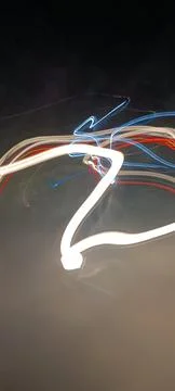 Cyber programming concept in blue theme for presentation abstract background Stock Photos