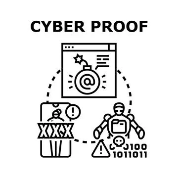 Cyber proof system securing digital data and private information 库存插图