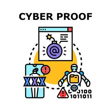 Cyber proof system securing digital data and private information 库存插图