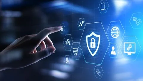 Cyber Protection Data Security Internet Privacy Internet technology concept on Fotos Stock