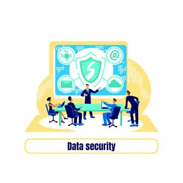 Cyber protection flat concept vector illustration 스톡 일러스트