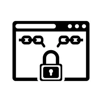 Cyber protection, lock, web security icon Illustrazione stock