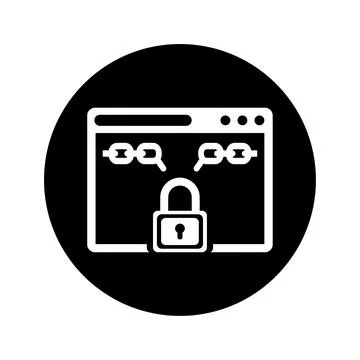 Cyber protection, lock, web security icon Stock Illustration