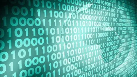 Cyber protection through encrypted binary code exploring rotating world of ai Video stock 260440543