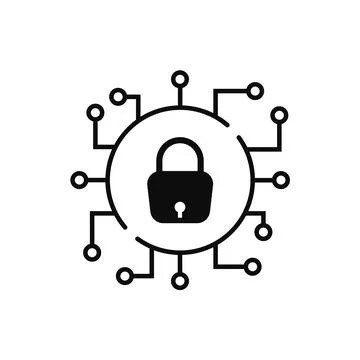 Cyber protection Vector linear. Cloud Computing Line icon. Stockillustratie