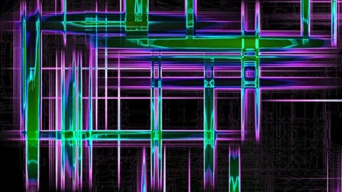 Cyber Pulse: Abstract Grids &amp; Binary Rhythms Stock Footage 296466405