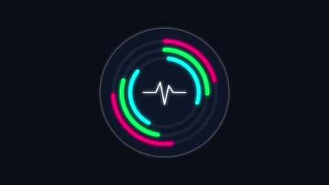 Cyber Pulse Heartbeat Radar Scope Digital Graphic Stock Footage 341844983