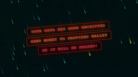 Cyber ransomware attack alert shown on digital screen. malicious malware vi.. Stock Footage 346968626