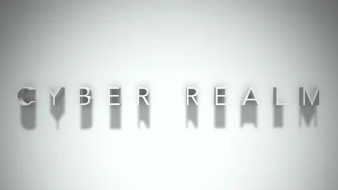 Cyber realm 3D title animation with shadows on a white background 動画素材 297670906