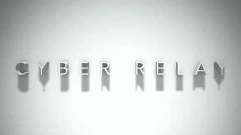 Cyber relay 3D title animation with shadows on a white background 動画素材 297514817
