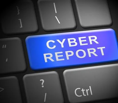 Cyber Report Digital Analytics Results 3d Illustration Illustrazione stock
