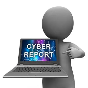 Cyber Report Digital Analytics Results 3d Rendering Illustrazione stock