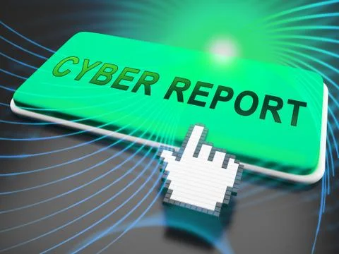 Cyber Report Digital Analytics Results 3d Illustration Illustrazione stock
