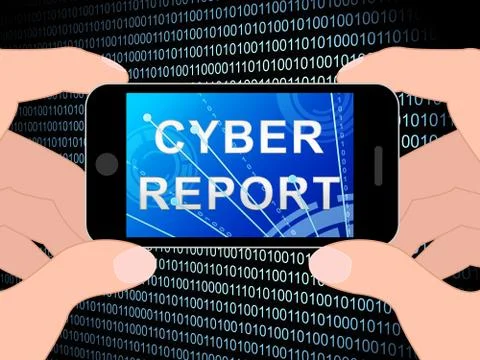 Cyber Report Digital Analytics Results 3d Illustration 스톡 일러스트