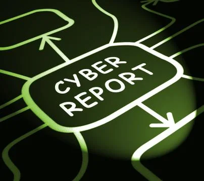 Cyber Report Digital Analytics Results 3d Illustration Illustrazione stock